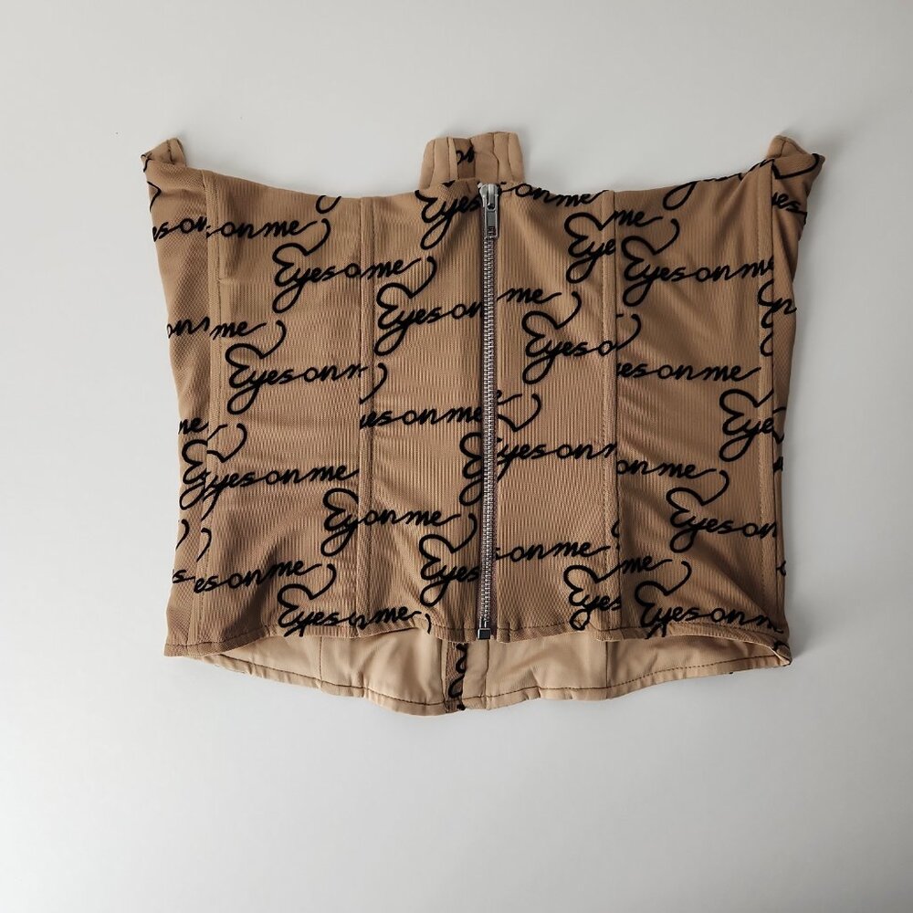 AKIRA Label "Eyes On Me" Corset under bust belt top stretch mesh size M - Picture 2 of 16